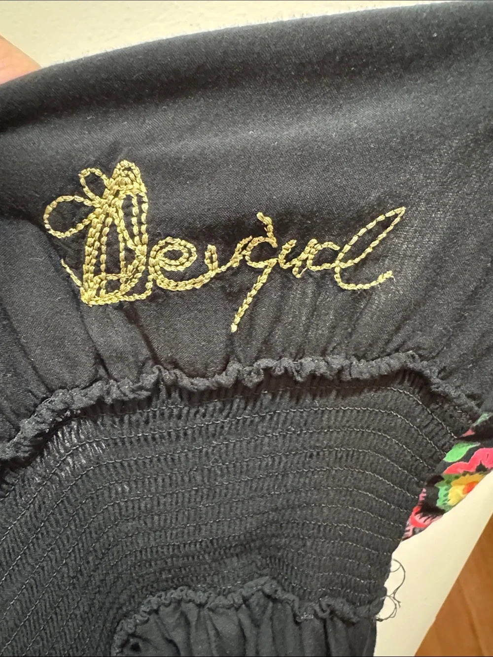 Desigual Black Floral V-neck Maxi Dress